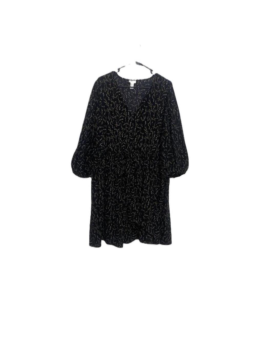 Ava Viv Black Floral Babydoll Dress Plus Size 2X Cottagecore Boho Cute